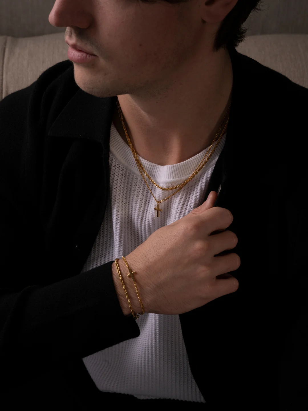 CROSS X ROPE 3MM SET | 18K Gold - Image 4