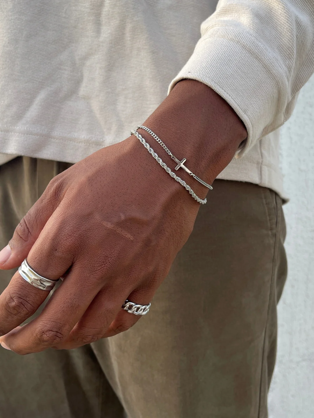 CROSS X ROPE 3MM SET | Silver - Image 4