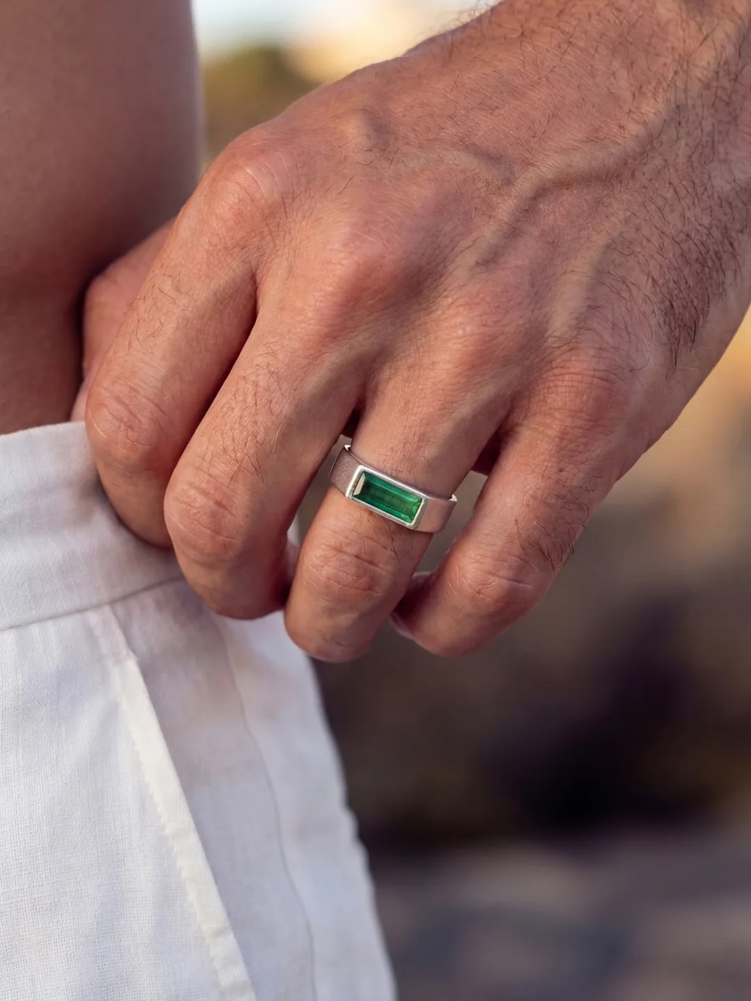 GREEN COMO RING | Silver - Image 6