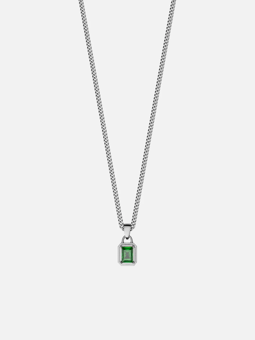 GREEN GEMSTONE CHAIN | Silver