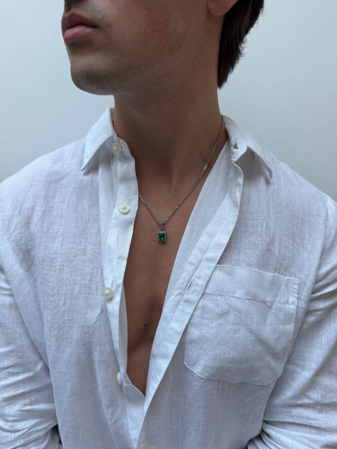 GREEN GEMSTONE CHAIN | Silver - Image 5