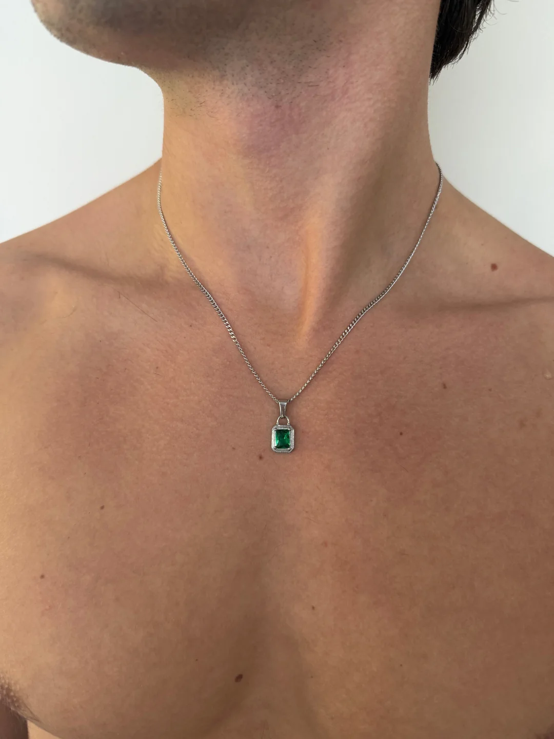 GREEN GEMSTONE CHAIN | Silver - Image 6