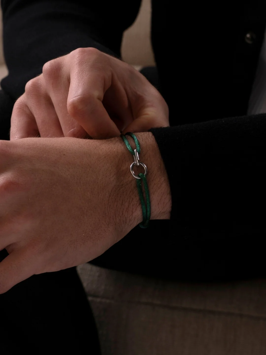 GREEN UNITY BRACELET | Silver - Image 2