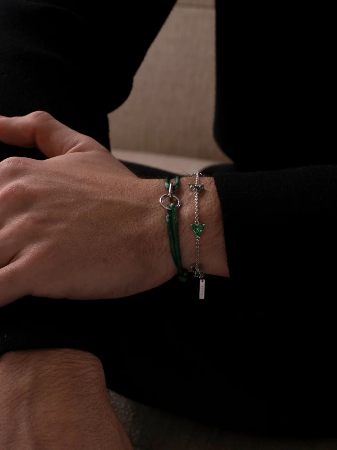 GREEN UNITY BRACELET | Silver - Image 4