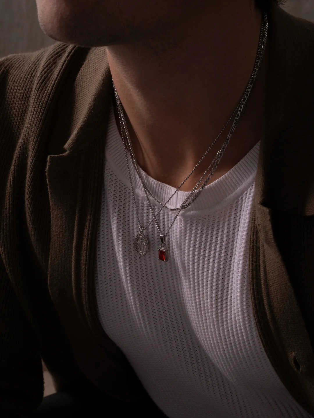 RED GEMSTONE CHAIN | Silver - Image 4