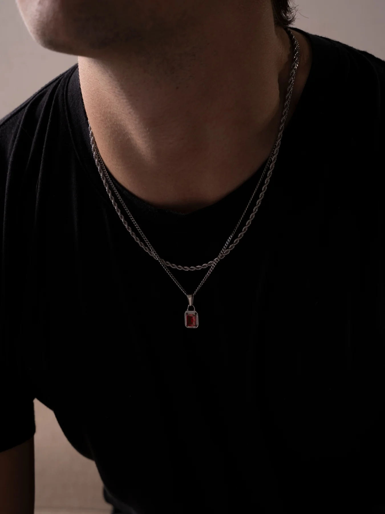 RED GEMSTONE CHAIN | Silver - Image 5