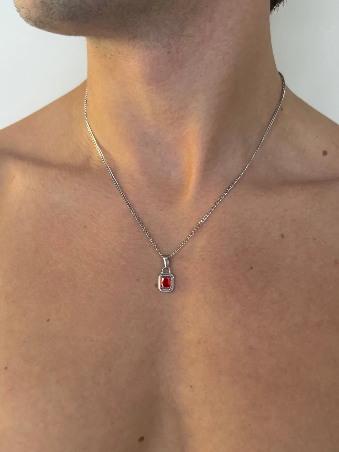 RED GEMSTONE CHAIN | Silver - Image 7