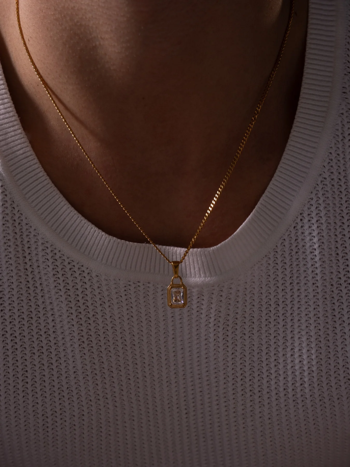 WHITE GEMSTONE CHAIN | 18K Gold - Image 9