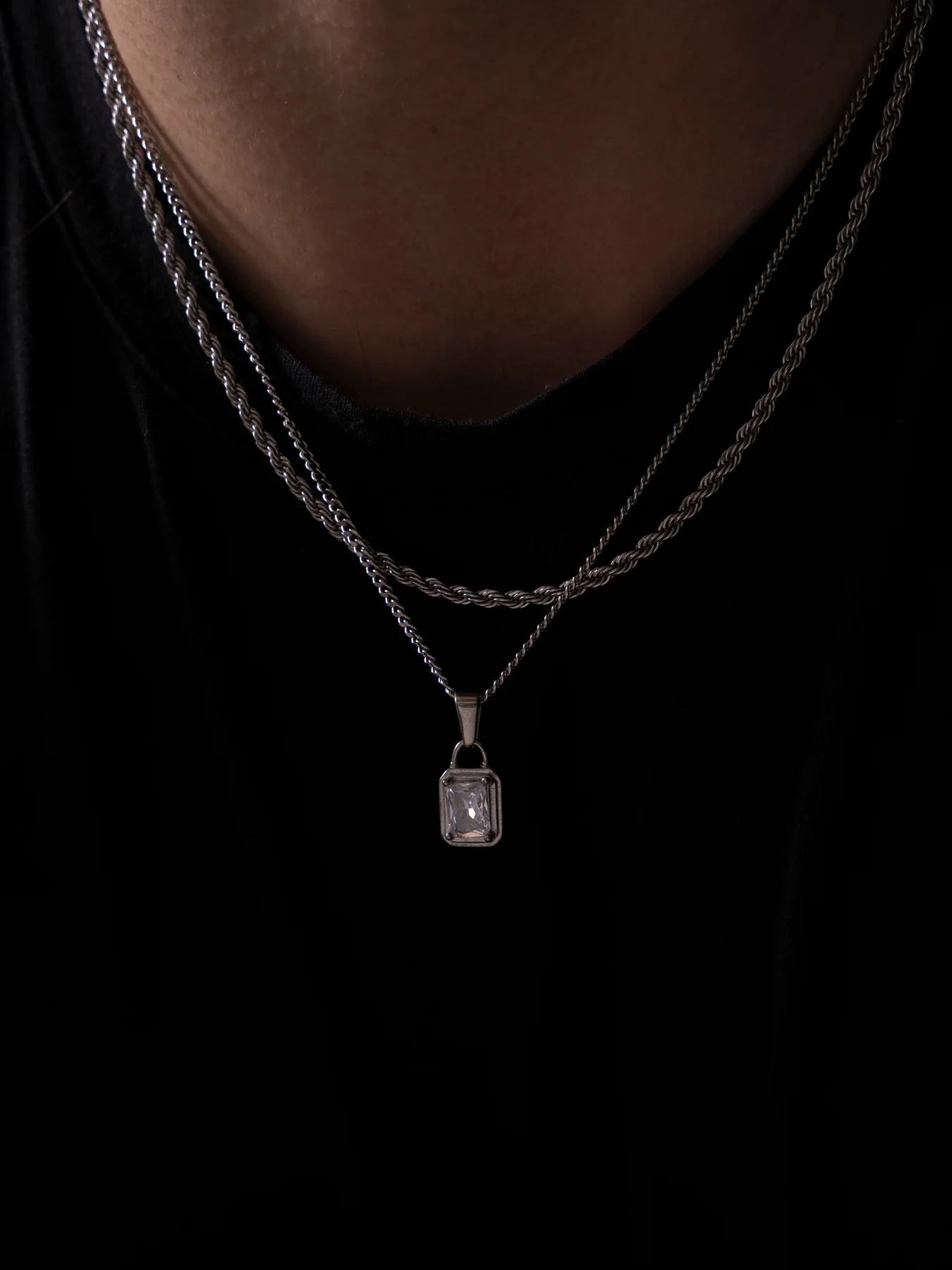 WHITE GEMSTONE CHAIN | Silver - Image 6