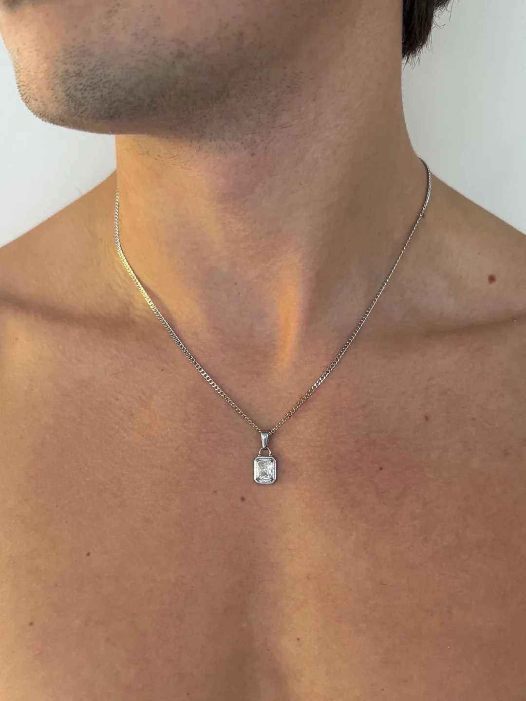 WHITE GEMSTONE CHAIN | Silver - Image 8